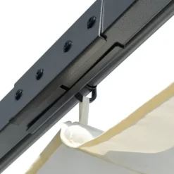 vidaXL pergola med tilbagetrækkeligt tag 3x3 m stål cremefarvet - Havebuer, espalierer & pergolaer