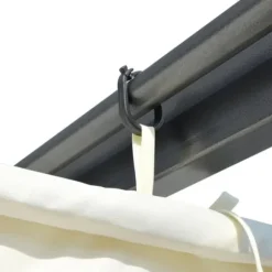 vidaXL pergola med tilbagetrækkeligt tag 3x3 m stål cremefarvet - Havebuer, espalierer & pergolaer