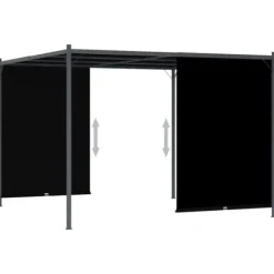 vidaXL pergola tilbagetrækkeligt tag 3x3 m antracitgrå - Havebuer, espalierer & pergolaer