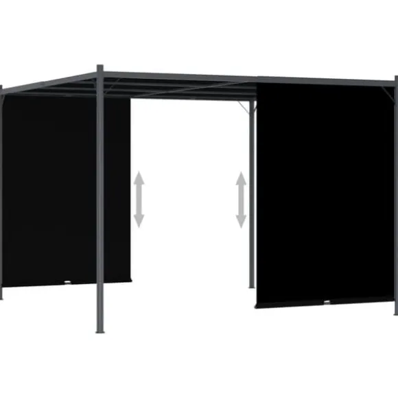 vidaXL pergola tilbagetrækkeligt tag 3x3 m antracitgrå - Havebuer, espalierer & pergolaer