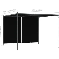 vidaXL pergola tilbagetrækkeligt tag 3x3 m antracitgrå - Havebuer, espalierer & pergolaer