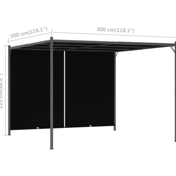 vidaXL pergola tilbagetrækkeligt tag 3x3 m antracitgrå - Havebuer, espalierer & pergolaer