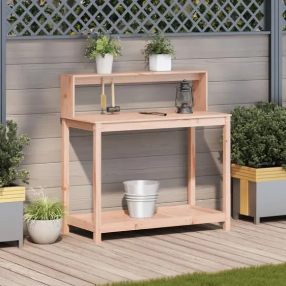 vidaXL plantebord med hylder 108x50x109,5 cm massivt douglasgran - Planteborde