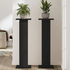 vidaXL Planteholder 2 pcs Sort eg 30 x 30 x 95 cm Konstrueret træ