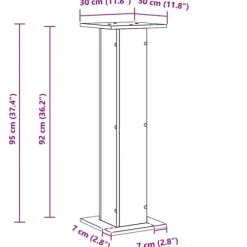 vidaXL Planteholder 2 pcs Sort eg 30 x 30 x 95 cm Konstrueret træ