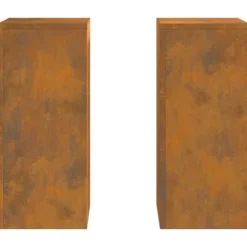 vidaXL Planteholdere 2 pcs Rusten 24 x 24 x 55 cm Forvitret stål