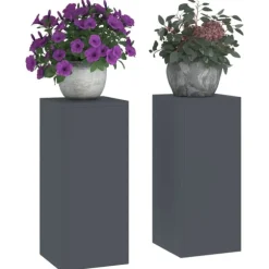vidaXL Planteholdere 2 pcs Antracit 24 x 24 x 55 cm Stål