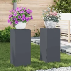 vidaXL Planteholdere 2 pcs Antracit 24 x 24 x 55 cm Stål