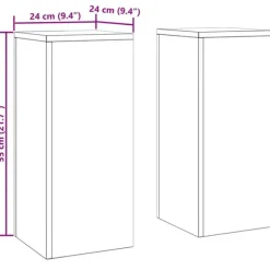 vidaXL Planteholdere 2 pcs Antracit 24 x 24 x 55 cm Stål