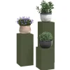 vidaXL Planteholdere 3 pcs Olivengrøn 24 x 24 x 75 cm Stål