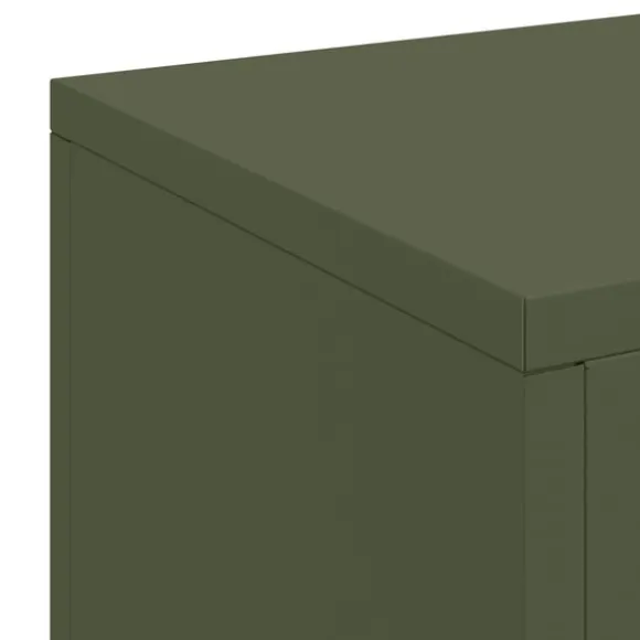 vidaXL Planteholdere 3 pcs Olivengrøn 24 x 24 x 75 cm Stål