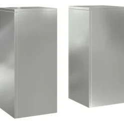 vidaXL Planteholdere 2 pcs Sølv 24 x 24 x 55 cm Galvaniseret stål