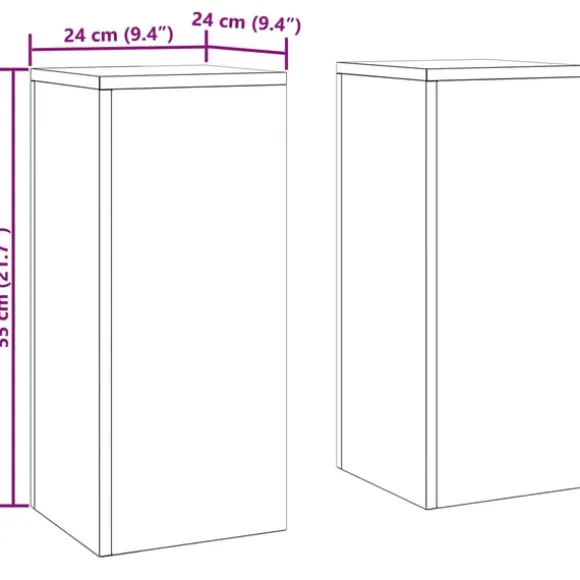 vidaXL Planteholdere 2 pcs Sølv 24 x 24 x 55 cm Galvaniseret stål