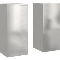 vidaXL Planteholdere 2 pcs Sølv 24 x 24 x 55 cm Rustfrit stål