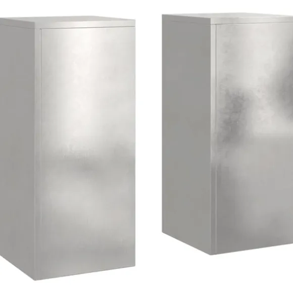 vidaXL Planteholdere 2 pcs Sølv 24 x 24 x 55 cm Rustfrit stål