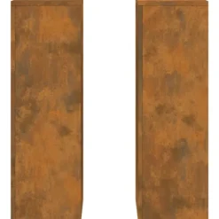 vidaXL Planteholdere 2 pcs Rusten 24 x 24 x 75 cm Forvitret stål