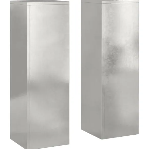 vidaXL Planteholdere 2 pcs Sølv 24 x 24 x 75 cm Rustfrit stål