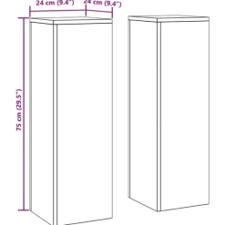 vidaXL Planteholdere 2 pcs Sølv 24 x 24 x 75 cm Rustfrit stål