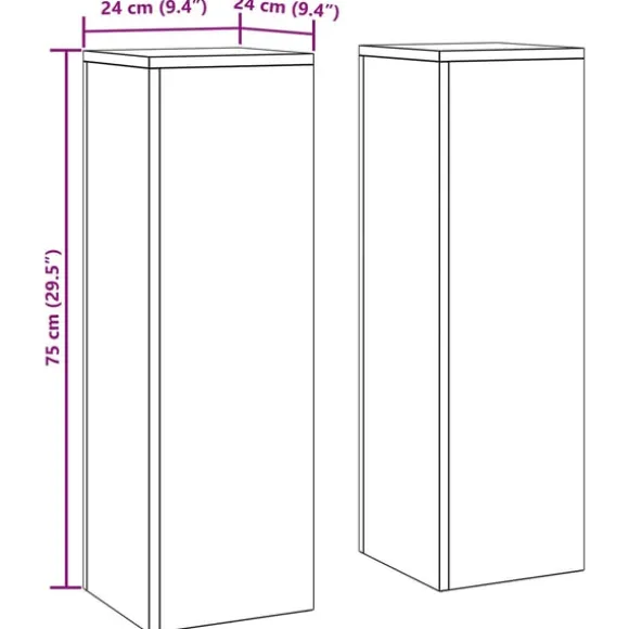 vidaXL Planteholdere 2 pcs Sølv 24 x 24 x 75 cm Rustfrit stål