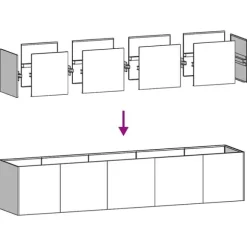 vidaXL plantekasse antracitgrå 200x40x40 cm koldvalset stål