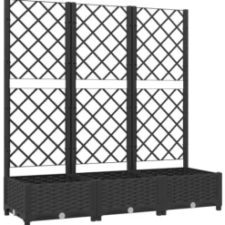 vidaXL plantekasse med espalier 120x40x121,5 cm PP sort - Plantekrukker