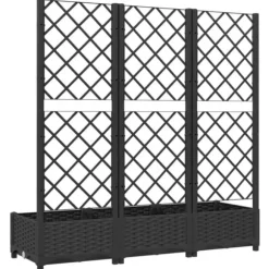 vidaXL plantekasse med espalier 120x40x121,5 cm PP sort - Plantekrukker
