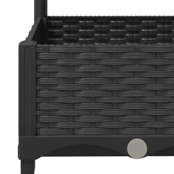 vidaXL plantekasse med espalier 120x40x121,5 cm PP sort - Plantekrukker