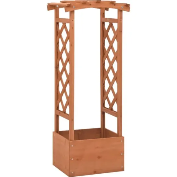vidaXL plantekasse med espalier 49x39x117 cm fyrretræ - Plantekrukker