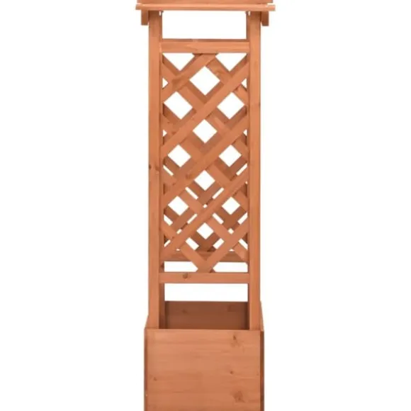 vidaXL plantekasse med espalier 49x39x117 cm fyrretræ - Plantekrukker