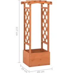 vidaXL plantekasse med espalier 49x39x117 cm fyrretræ - Plantekrukker