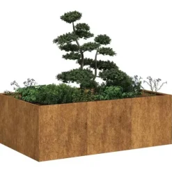 vidaXL plantekasse rustfarvet 120x80x40 cm forvitringsstål