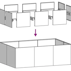 vidaXL plantekasse rustfarvet 120x80x40 cm forvitringsstål