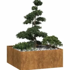 vidaXL plantekasse rustfarvet 100x100x40 cm forvitringsstål