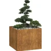 vidaXL plantekasse rustfarvet 100x100x80 cm forvitringsstål