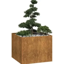 vidaXL plantekasse rustfarvet 100x100x80 cm forvitringsstål