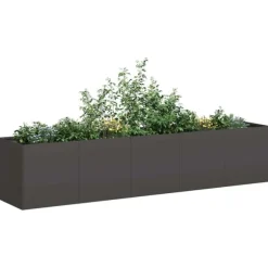 vidaXL plantekasse sort 200x40x40 cm koldvalset stål