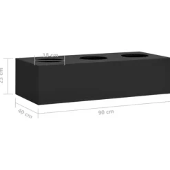 vidaXL plantekasse til kontor 90x40x23 cm stål antracitgrå - Plantekrukker