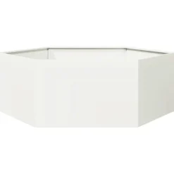 vidaXL plantekasse 138x120x45 cm sekskantet stål hvid