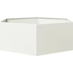 vidaXL plantekasse 138x120x45 cm sekskantet stål hvid