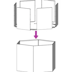 vidaXL plantekasse 138x120x45 cm sekskantet stål hvid