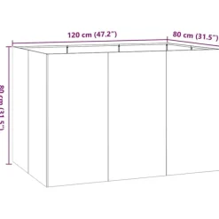 vidaXL plantekasse 120x80x80 cm rustfrit stål