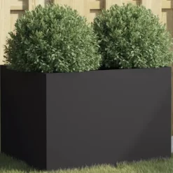 vidaXL plantekasse 62x47x46 cm koldvalset stål sort - Plantekrukker