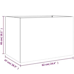 vidaXL plantekasse 62x47x46 cm koldvalset stål sort - Plantekrukker