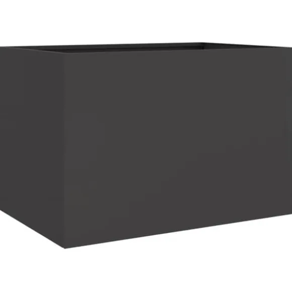 vidaXL plantekasse 62x47x46 cm koldvalset stål sort - Plantekrukker