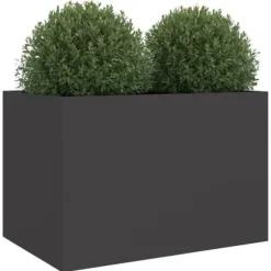 vidaXL plantekasse 62x47x46 cm koldvalset stål sort - Plantekrukker
