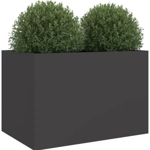 vidaXL plantekasse 62x47x46 cm koldvalset stål sort - Plantekrukker