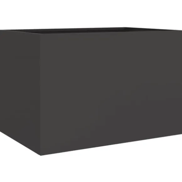 vidaXL plantekasse 62x47x46 cm koldvalset stål sort - Plantekrukker