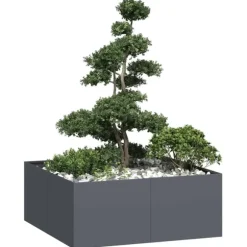 vidaXL plantekasse 100x100x40 cm stål antracitgrå