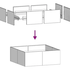 vidaXL plantekasse 100x100x40 cm stål antracitgrå