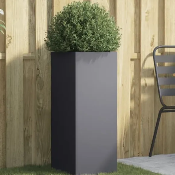 vidaXL plantekasse 32x29x75 cm koldvalset stål antracitgrå - Plantekrukker